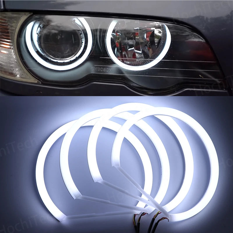 Hvite LED Angel Eyes Halo Angel Demon Eyes Kit angel eyes light for BMW 3 series E46 sedan touring wagon coupe compact 1998-2005