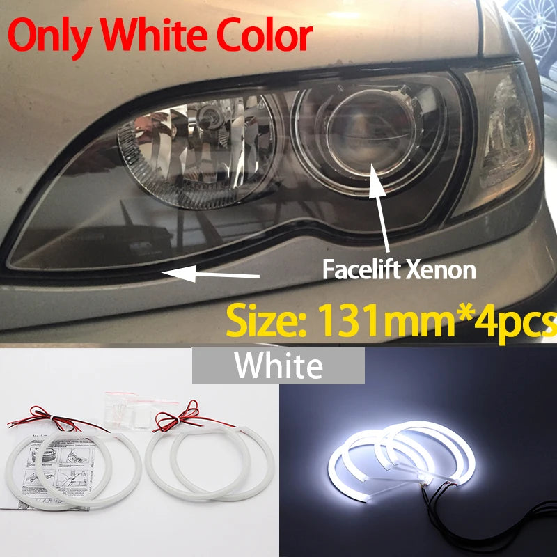 Hvite LED Angel Eyes Halo Angel Demon Eyes Kit angel eyes light for BMW 3 series E46 sedan touring wagon coupe compact 1998-2005