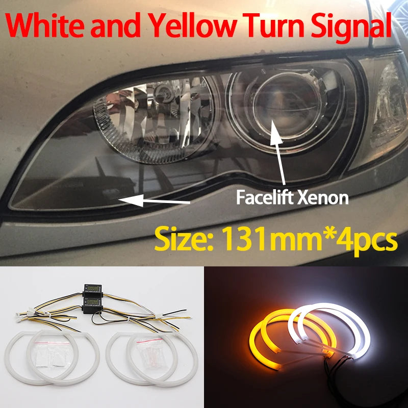 Hvite LED Angel Eyes Halo Angel Demon Eyes Kit angel eyes light for BMW 3 series E46 sedan touring wagon coupe compact 1998-2005