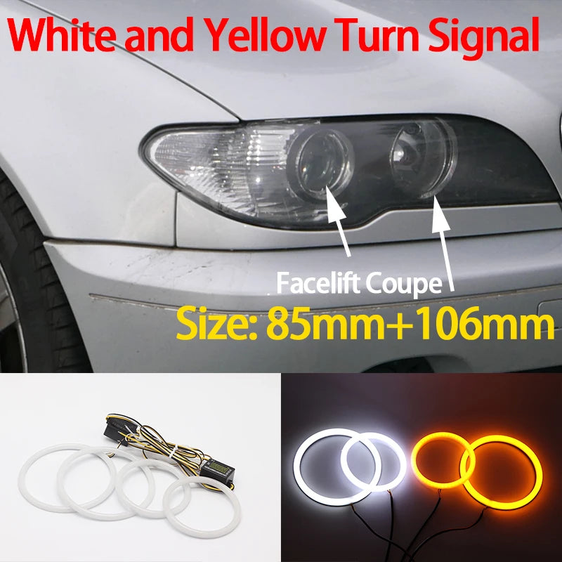 Hvite LED Angel Eyes Halo Angel Demon Eyes Kit angel eyes light for BMW 3 series E46 sedan touring wagon coupe compact 1998-2005